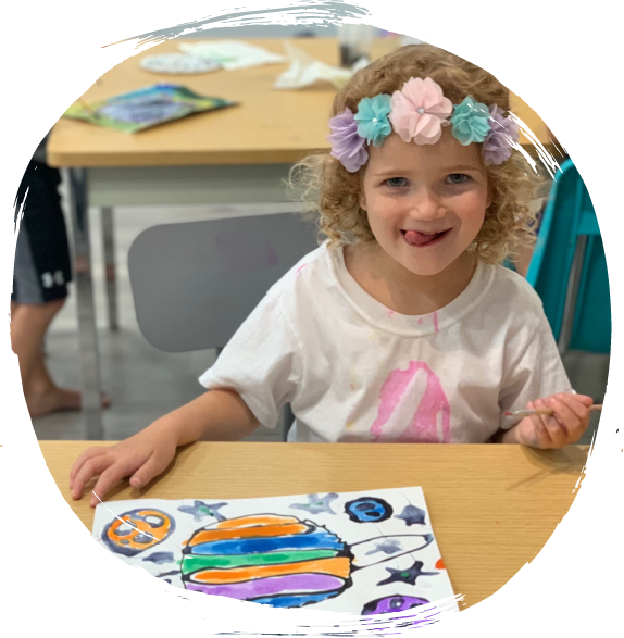 Kids at Artnest summer art camp painting together